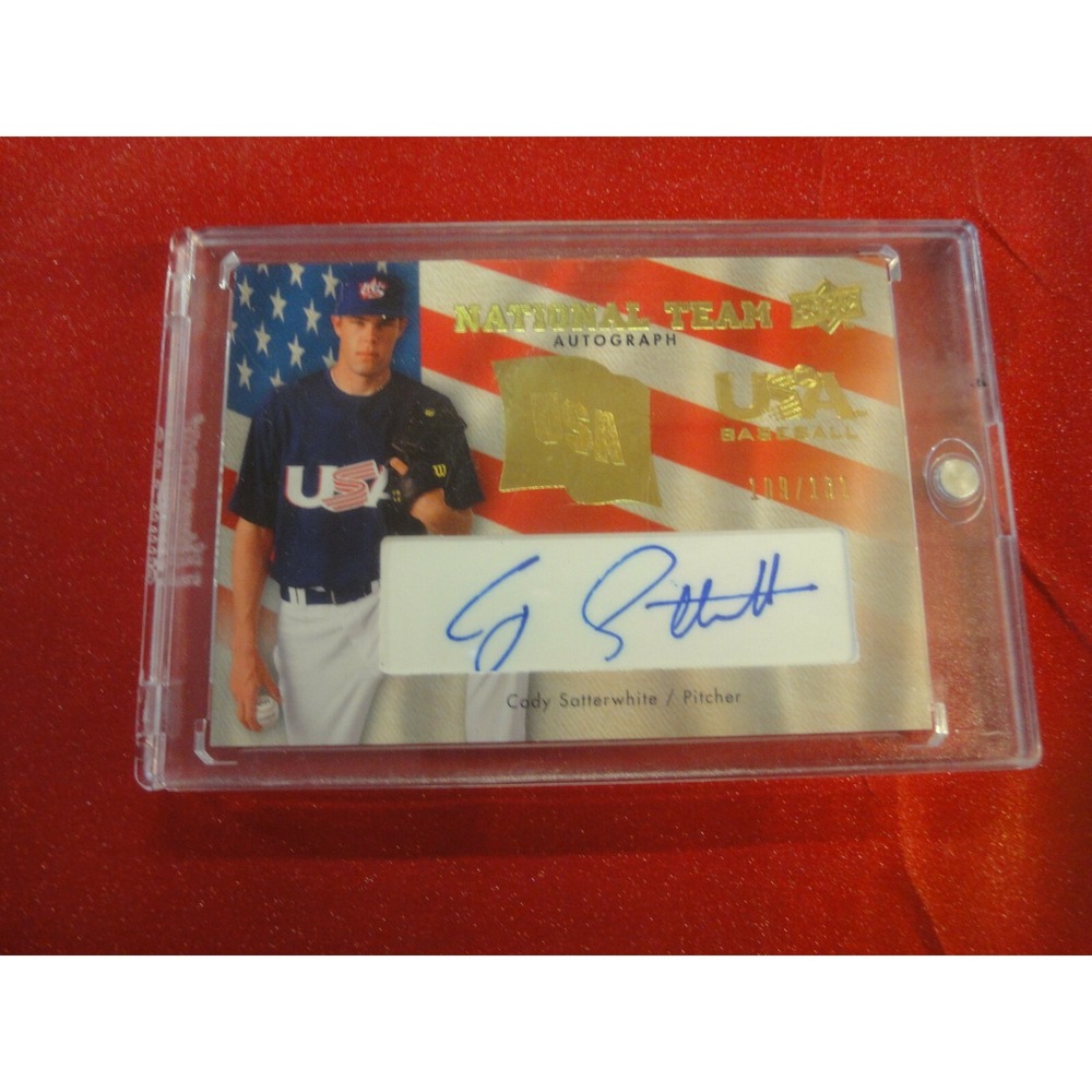 national Team USA autogrpah Upper deck baseball card Cody Satterwhite 2008